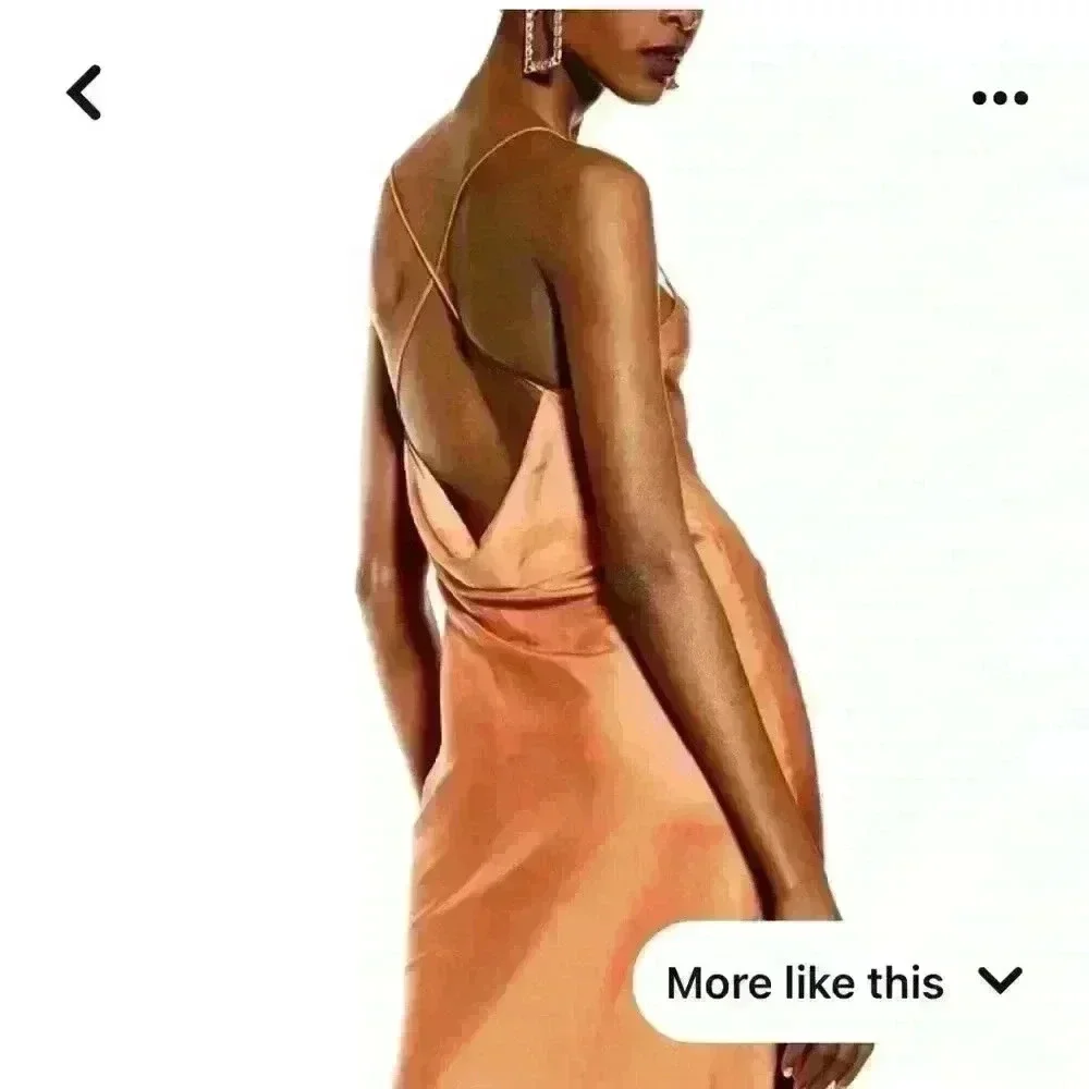 Topshop satin cowl back dress with slit - Picture 2 of 7